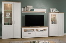 Wohnwand Set 4 teilig weiß