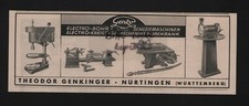 NÜRTINGEN, Werbung 1938, Theodor Genkinger Genko Electro-Bohr-Schleifmaschinen