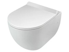 Hängetoilette Rom, ohne Rand, ohne Spezialglasur, weiß, OHNE TOILETTENSITZ - A