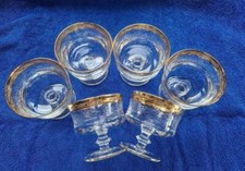 6x Murano Medici Champagnergläser mit Goldrand u.Gravur - Handarbeit - Gebraucht