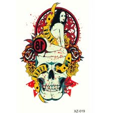 Temporäre Tattoos love is cruel Totenkopf Rockabilly Design Temporary Klebetatto