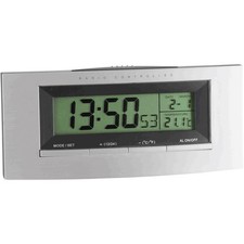 TFA Dostmann 98.1030 Funk Wecker Silber, Schwarz