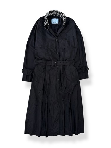 Prada black belted - belted, coat