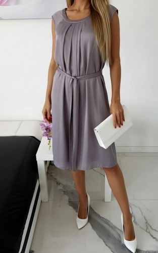 Comma kleid satin grau 38 - comma, m