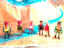Play Big W. Germany Western 6 Figuren Cowboys + Cowgirl Sheriff