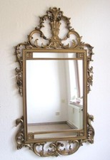 EXTRAVAGANTER GROSSER WANDSPIEGEL SPIEGEL HOLZRAHMEN GOLD PRUNKSPIEGEL