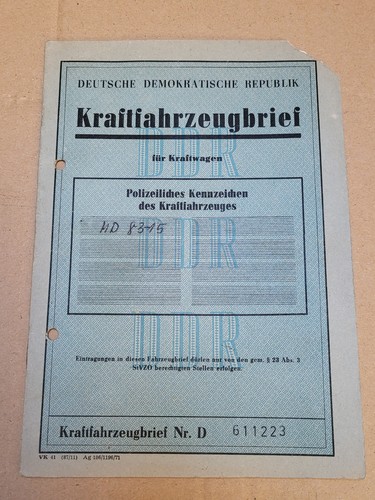 Kfz brief kraftfahrzeugbrief - kfz,