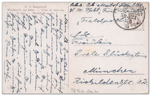Kunst mondnacht meer 1918 - kunst, ak