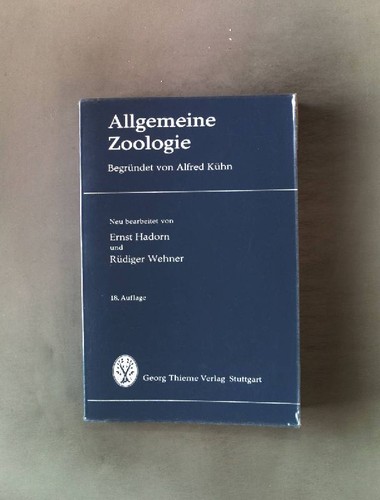 Allgemeine zoologie 18 - zoologie.,