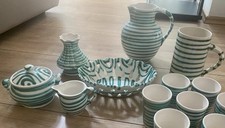 Gmundner Keramik Austria Grün Service Karaffe Servierschale Vase Krug Schale