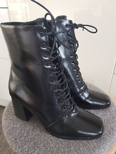 Neu! Schicke Damen Stiefeletten Schwarz Gr.37,Schnürung+Reißverschluß,Kunstleder