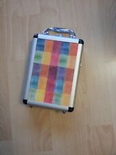 Kosmetikkoffer Schminkkoffer Make-up Alu silber Metall bunt pink