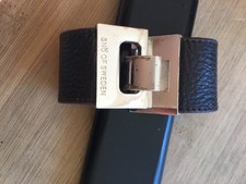 Lederarmband Damen, Silberne Verschlüsse, 20cm lang, 3 cm breit, Snö of Sweden