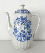 Kronester Bavaria China Blau Porzellan große Vintage Kaffeekanne 2 Liter