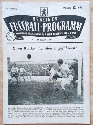 Berliner fußballprogramm - berliner,