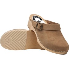 Gesundheitsclogs aus Holz für Damen mit orthopädischem Profil beige Schuhe Clogs