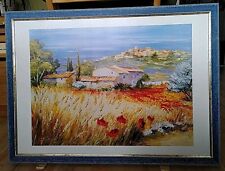 Gemälde Provence Zubrycki hochwertiger Kunstdruck 75,5x56 cm, Holzrahmen Blau