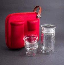 Teekanne Tee Set Teezeremonie Teeserviece 2 Glasbecher Reise Tasche Geschenk
