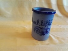 Kochlöffel Behälter Keramik Küche grau blau Steinzeug