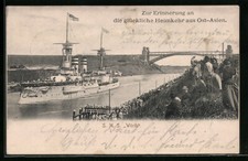 AK Kriegsschiff SMS Wörth im Kanal, Ostasiengeschwader 1901 