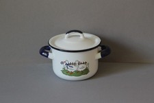 Münder Email Emaille Motiv Gänse kleiner Topf Deckeltopf 13 cm