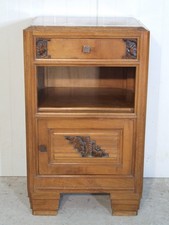 KM 483  Vintage Jugendstil Nachttisch massiv Nussbaum aus Frankreich um 1930