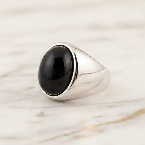 Schwarzer onyx ring - schwarzer,