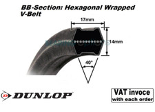 BB (DUNLOP) Sechskant Traktor Mäher Landwirtschaft doppelseitige Keilriemen - HOCHWERTIG