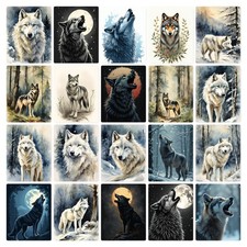 Wolf Kunstdruck Tier Motiv Poster Dekoration Wohndesign Bild Vintage Stil Druck