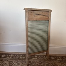 Antikes schottisches Holz Waschbrett Strukturglas Kitchealia Wäsche Vintage