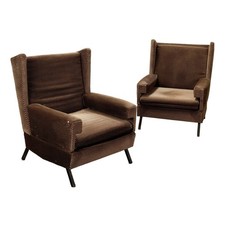 Vintage Sessel Samt Schaum