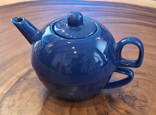 Teekanne porzellan blau set - teekanne,