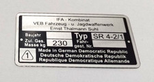 Rahmenplakette typenschild - rahmenplakette,