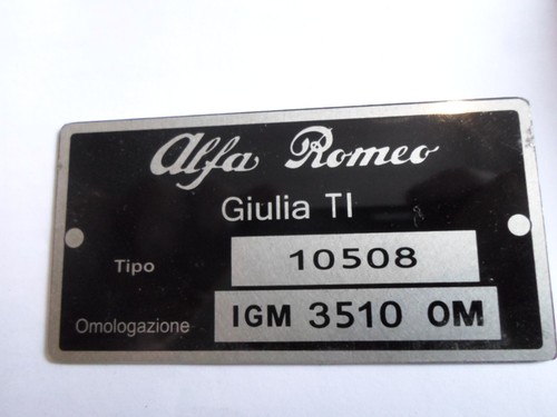 Typenschild alfa romeo schild - typenschild,