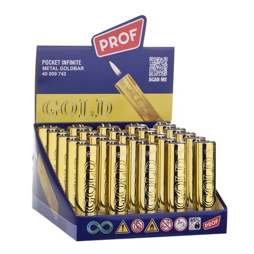 25x prof feuerzeug gold - prof, 999,9
