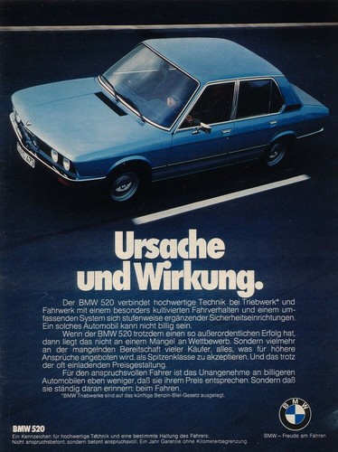 Bmw 520 reklame - (e12),