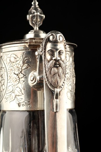 Große silber weinkaraffe - silber,