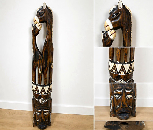 Afrikanische holzfigur pferd - afrikanische,
