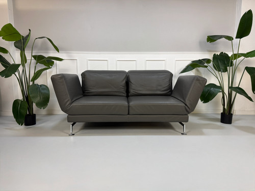 Brühl moule sofa leder grau - sofa,
