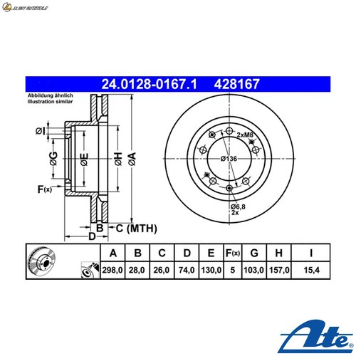 Bremsscheibe 0128 0167 1 - 2x,