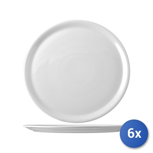 Pizza teller aus - 6x, porzellan