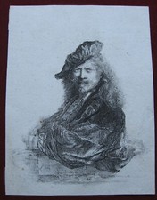 Rembrandt: Selbstporträt von Rembrandt 1750/Self-portrait Print Radierung