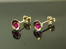 333 Gold Ohrstecker Gelbgold 1 Paar Zirkonia rubin Steine 8 Karat Gelbgold