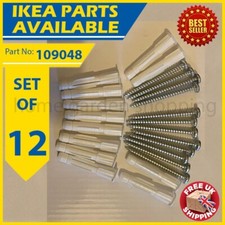 109048 x 12 (121714 x 12) IKEA Sicherheitshalterung Wandschraube und Rohdübel 12er Pack