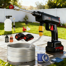 2 Akkus + 200Bar Akku Hochdruckreiniger Auto Mobiler Druckreiniger Spritzpistole