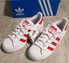 Adidas Superstar Originals FW8293 Junior Sneaker Freizeit Sport Schuhe Weiß Rot