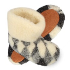 Hausschuh Wollsocken Schafwolle Damen Herren kariert Hüttenschuh filsko Nordkapp