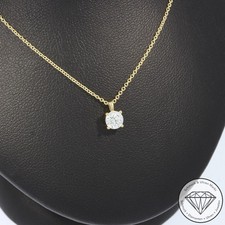Wert 2750 € Solitär Brillant Anhänger + Kette (0,40 ct) 585 14 Karat Gelb Gold