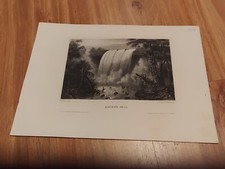 Orig. Lithografie "Brown's Fall", Herm. Meyer, Bibliogr. Inst. New York ca 1850