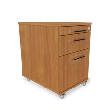 Rollcontainer 60 cm tief 2 Schubladen und Materialauszug Bürowagen Bürocontainer